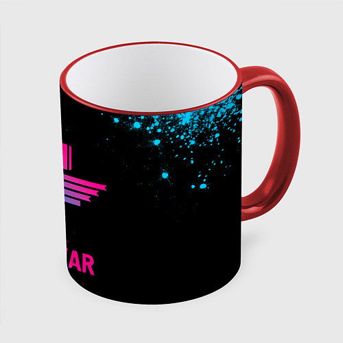 Кружка цветная Manowar - neon gradient / 3D-Красный кант – фото 1