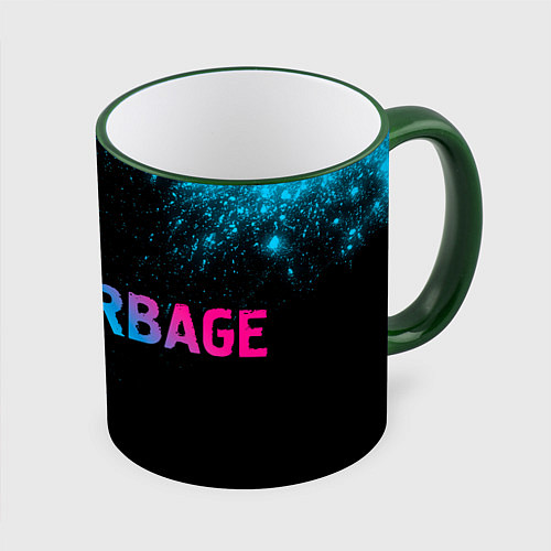 Кружка цветная Garbage - neon gradient по-горизонтали / 3D-Зеленый кант – фото 1
