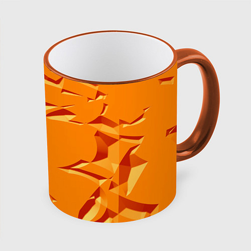 Кружка цветная Оранжевый мотив / 3D-Оранжевый кант – фото 1
