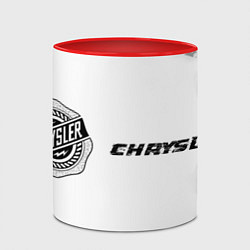 Кружка 3D Chrysler speed на светлом фоне со следами шин по-г, цвет: 3D-белый + красный — фото 2