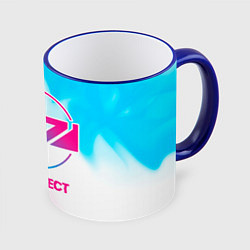 Кружка 3D Mass Effect neon gradient style, цвет: 3D-синий кант