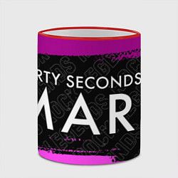 Кружка 3D Thirty Seconds to Mars rock legends по-горизонтали, цвет: 3D-красный кант — фото 2