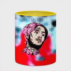 Кружка 3D Lil peep steel rap, цвет: 3D-белый + желтый — фото 2