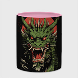 Кружка 3D Зеленый дракон с открытой пастью, цвет: 3D-белый + розовый — фото 2