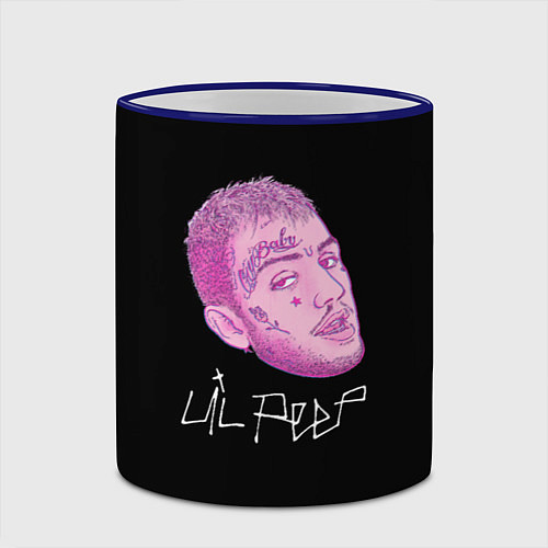 Кружка цветная Lil Peep rip 21 / 3D-Синий кант – фото 2