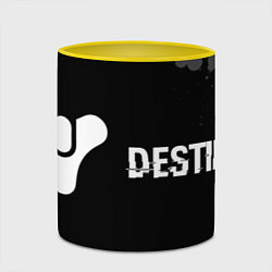 Кружка 3D Destiny glitch на темном фоне по-горизонтали, цвет: 3D-белый + желтый — фото 2