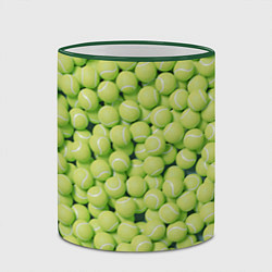 Кружка 3D Много теннисных мячей, цвет: 3D-зеленый кант — фото 2