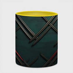 Кружка 3D Диагональный узор в шотландском стиле, цвет: 3D-белый + желтый — фото 2