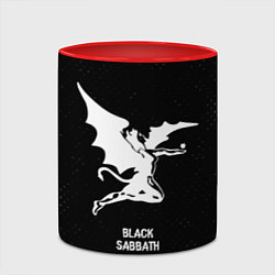 Кружка 3D Black Sabbath glitch на темном фоне, цвет: 3D-белый + красный — фото 2