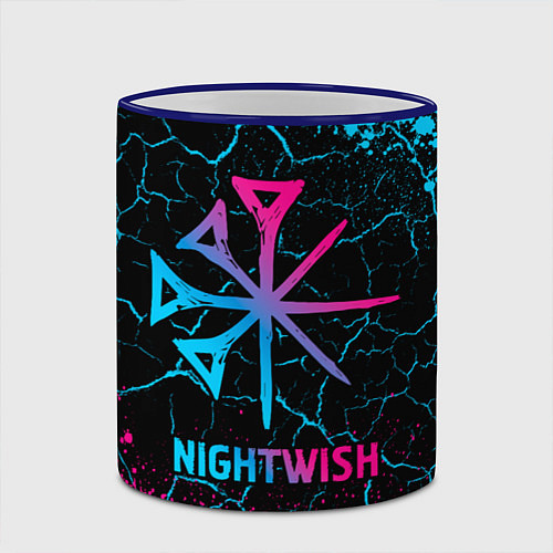 Кружка цветная Nightwish - neon gradient / 3D-Синий кант – фото 2