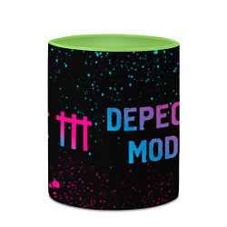 Кружка 3D Depeche Mode - neon gradient по-горизонтали, цвет: 3D-белый + светло-зеленый — фото 2