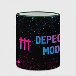 Кружка 3D Depeche Mode - neon gradient по-горизонтали, цвет: 3D-зеленый кант — фото 2