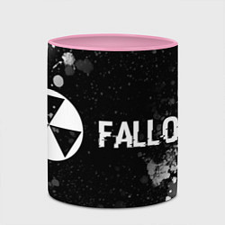 Кружка 3D Fallout glitch на темном фоне по-горизонтали, цвет: 3D-белый + розовый — фото 2