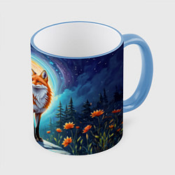 Кружка цветная Мистическая лиса тотем лисы