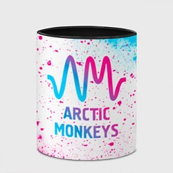 Кружка 3D Arctic Monkeys neon gradient style, цвет: 3D-белый + черный — фото 2