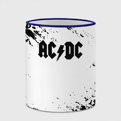 Кружка цветная ACDC rock collection краски черепа / 3D-Синий кант – фото 2