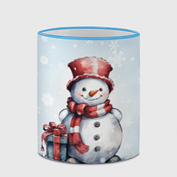 Кружка 3D New Years cute snowman, цвет: 3D-небесно-голубой кант — фото 2