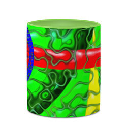 Кружка 3D Кожаный рельеф, цвет: 3D-белый + светло-зеленый — фото 2