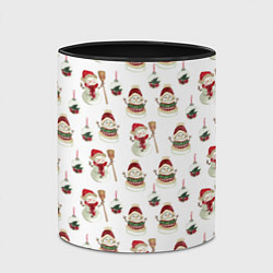 Кружка 3D Новогодние снеговики, цвет: 3D-белый + черный — фото 2