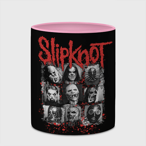 Кружка цветная Группа Слипкнот / 3D-Белый + розовый – фото 2
