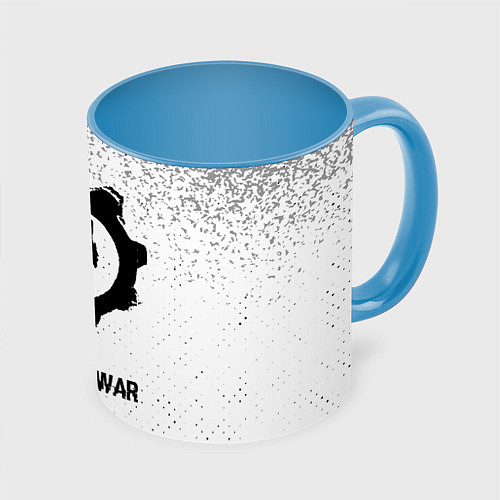 Кружка цветная Gears of War glitch на светлом фоне / 3D-Белый + небесно-голубой – фото 1