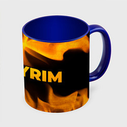 Кружка 3D Skyrim - gold gradient по-горизонтали, цвет: 3D-белый + синий