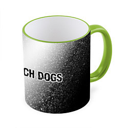 Кружка 3D Watch Dogs glitch на светлом фоне по-горизонтали, цвет: 3D-светло-зеленый кант