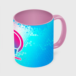 Кружка 3D League of Legends neon gradient style, цвет: 3D-белый + розовый