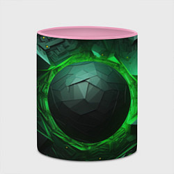Кружка 3D Абстрактная гармония зеленого, цвет: 3D-белый + розовый — фото 2