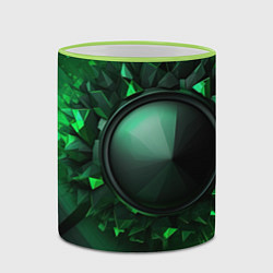 Кружка 3D Искусство зеленой абстракции, цвет: 3D-светло-зеленый кант — фото 2