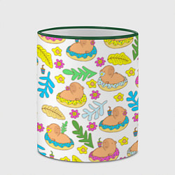 Кружка 3D Капибары на отдыхе, цвет: 3D-зеленый кант — фото 2