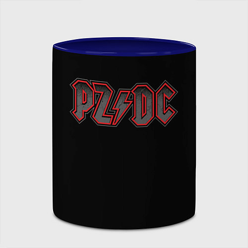 Кружка цветная PZDC - ACDC / 3D-Белый + синий – фото 2