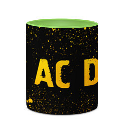 Кружка 3D AC DC - gold gradient по-горизонтали, цвет: 3D-белый + светло-зеленый — фото 2
