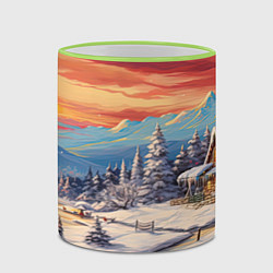 Кружка 3D Северное сияние веселья, цвет: 3D-светло-зеленый кант — фото 2