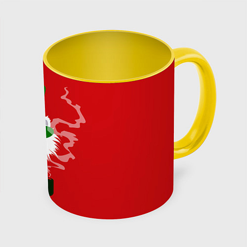 Кружка цветная Лама - альпака в день Патрика / 3D-Белый + желтый – фото 1