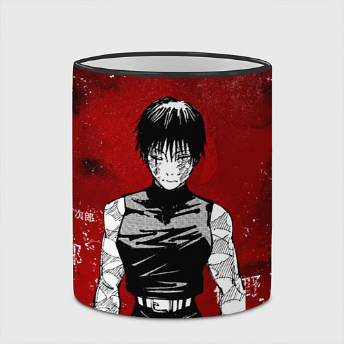 Кружка цветная Магическая битва - Маки Зенин / 3D-Черный кант – фото 2