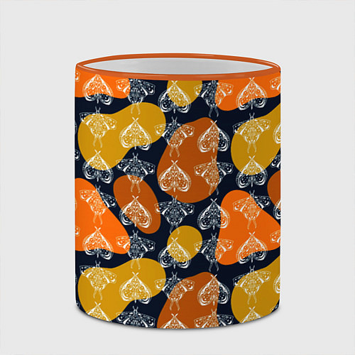 Кружка цветная Волшебные мотыльки / 3D-Оранжевый кант – фото 2