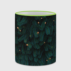 Кружка 3D Ёлка и гирлянды, цвет: 3D-светло-зеленый кант — фото 2