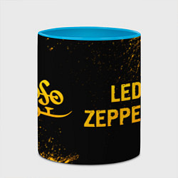 Кружка 3D Led Zeppelin - gold gradient по-горизонтали, цвет: 3D-белый + небесно-голубой — фото 2