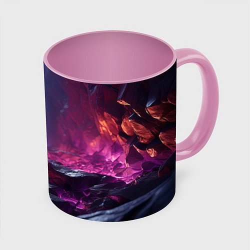 Кружка цветная Абстрактные фрагменты / 3D-Белый + розовый – фото 1