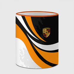 Кружка 3D Porsche - Оранжевая абстракция, цвет: 3D-оранжевый кант — фото 2