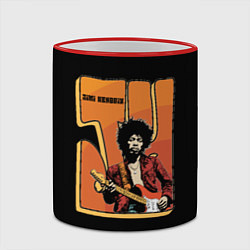 Кружка 3D Джими Хендрикс темный, цвет: 3D-красный кант — фото 2