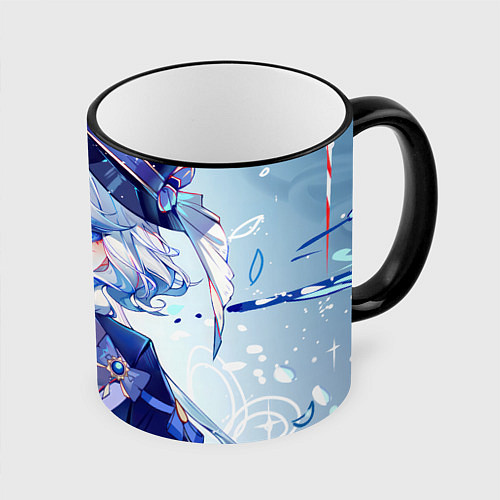 Кружка цветная Genshin Impact Фурина / 3D-Черный кант – фото 1