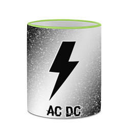 Кружка 3D AC DC glitch на светлом фоне, цвет: 3D-светло-зеленый кант — фото 2