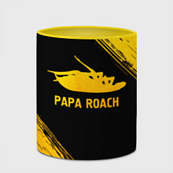 Кружка 3D Papa Roach - gold gradient, цвет: 3D-белый + желтый — фото 2