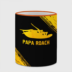 Кружка 3D Papa Roach - gold gradient, цвет: 3D-оранжевый кант — фото 2