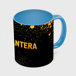 Кружка 3D Pantera - gold gradient по-горизонтали, цвет: 3D-белый + небесно-голубой