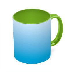 Кружка 3D Небесный голубой градиент, цвет: 3D-белый + светло-зеленый