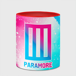 Кружка 3D Paramore neon gradient style, цвет: 3D-белый + красный — фото 2