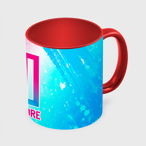 Кружка цветная Paramore neon gradient style / 3D-Белый + красный – фото 1